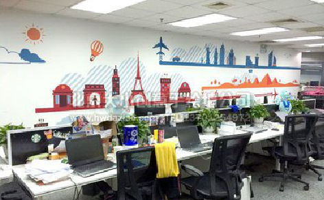 麻江教你设计办公室墙绘的方法。